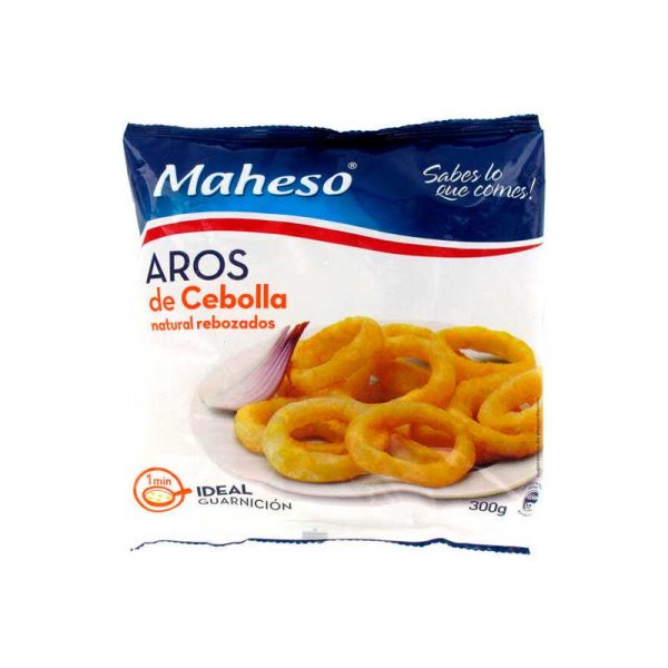 Aros de cebolla natural rebozados 300gr Maheso